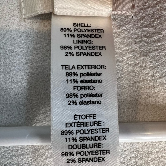 Chico's Open Front Faux Suede Jacket Jacket Sz L White Gray Layered Office - Picture 7 of 15